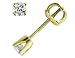 Solitaire Stud Diamond Earrings 1/7 ctw in 14K Yellow Gold with Screwback