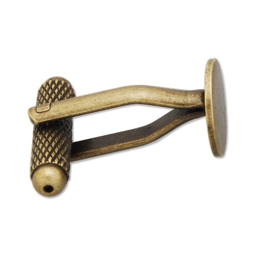 Personalized Antique Bronze Plated Cufflinks Blanks with 10mm Pad-20pcs