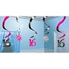 Sweet 16 Sparkle Hanging Swirl Decoration