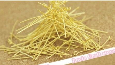 Multi Sizes options Silver Plated Eye Pins Head Pin Needle Jewelry Accessory Garment (Gold 16mm 100pcs)