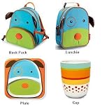 Skip Hop Backpack,Lunchie,Plate and Cup Set- Dog
