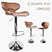 2 Swivel Mocha Elegant PU Leather Modern Adjustable Hydraulic Bar Stool Barstool