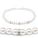 Genuine Swarovski Crystal Pearl Necklace with Rondelle - White (8mm)