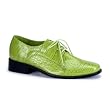 Lime Green Croc Alligator Pattern Mens Oxford Shoes Lace Up