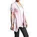 Rayon Short Sleeves Flyaway Cardigan Shawl Collar Shrug Cardi