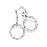 14k White Gold Dangle Circle Earrings (0.25 ct. tw.)