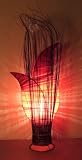 Stehlampe Blütenform, Roter Stoff, ca. 80 x 36 x 20 cm Leuchte