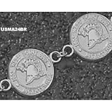 Army Black Knights Solid Sterling Silver Bicentennial Seal 1/2'' Bracelet 7 1/4''