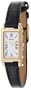 Seiko Women's SUJF80 Dress Baguette Gold-Tone Black Leather Strap Watch