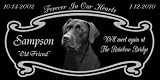 12 x 6 Lazer Gifts Personalized Black Granite Pet Memorial Marker Style Sampson