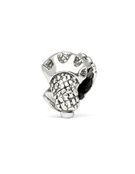 Novobeads Lacrosse Sterling Silver Charm Bead - Made in USA w imported materials - Fits all major bead bracelets