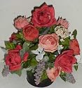 14" Silk Rose, Thistle, Dogwood & Spike Flowers