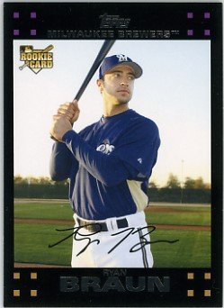 2007 Topps Update # 150 Ryan Braun (RC) - Milwaukee Brewers - Rookie Card - MLB Baseball Card