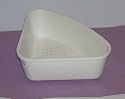 White Plastic Corner Sink Basket with Drain Holes Strainer