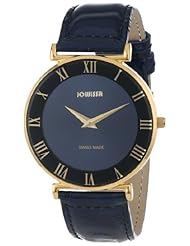 Jowissa Womens J2.041.L Roma 36 mm Gold PVD Blue Dial Roman Numeral Leather Watch
