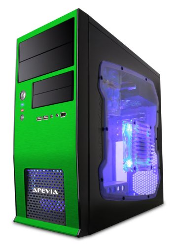 APEVIA X-Qboii X-QBOII-GN/500 Green ATX Mid Tower Computer Case W 500w Power Supply - Retail