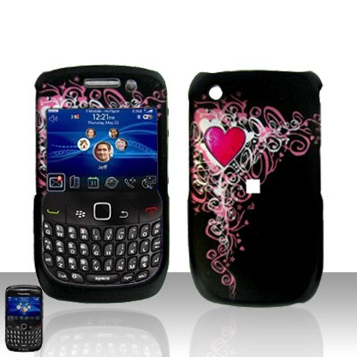 Pink Vine Heart Blackberry 8520 Curve Gemini Snap on Cell Phone Case Pink Vine Heart Blackberry 8520 Curve Gemini Snap on Cell Phone Case