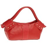 TianniLeatherDoubleTopHandleDemiHobo,Red,onesize