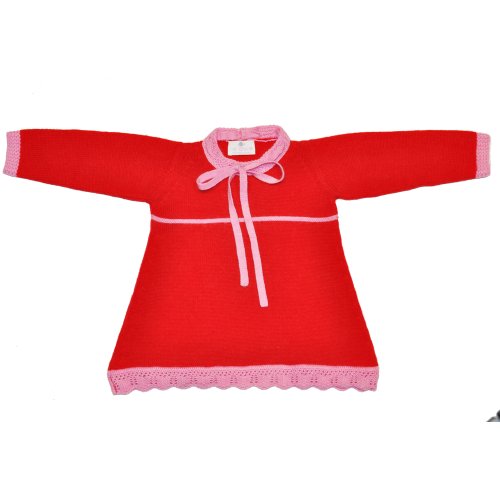 Babatude Red Cashmere and Merino Wool Party Dress - Red - 12 Months