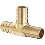Dixon 179 Series Brass Hose Splicer Fitting, Tee, Hose ID Barbed