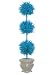5' Pre-Lit Blue Tinsel Triple Ball Potted Topiary Tree - Blue Lights