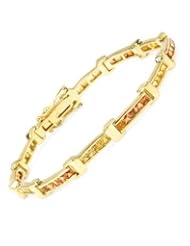 Genuine Morne Rouge (TM) Bracelet. 6.48 Ctw Sapphire Gold Plated Silver Bracelet - Material/Stone: Sapphire. 16.1 grams in weight and 7.25 inches in length. 100% Satisfaction Guaranteed.