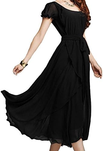 Vintage Maxi Chic Chiffon Long Dress Middle Size (F02XXL)