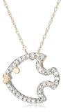 14k White or Yellow Gold Diamond Fish Pendant (1/8 cttw, G-H Color, I1 Clarity), 18