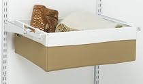 Rubbermaid 3F09 Configurations Natural Canvas Medium Sliding Basket, Khaki and White