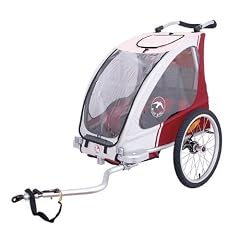 Blue Bird 2-in-1 Kinderanh�nger Jogger + Einsitzer + ungefedert + Bordeaux Grau Beige + ALUMINIUM + Modell 2011