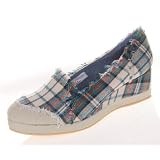 Volatile Dorie Houndstooth Platform Wedge Shoes Sneakers Blue Plaid at Volatile