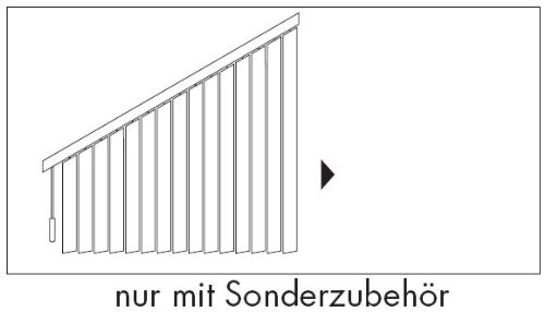 Lamellenvorhang / Vertikalanlage ~ Farbe: terra / terracotta ~ Höhe: 260 cm ~ Breite im Angebot wählbar ~ hier in (BxH): 100x260 cm ~ Vertikaljalousie ~ Lamellenbreite: 89mm