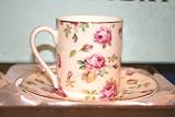 Bone China Houseware Classic Coffee and Tea Cups and Saucers, Set of 6