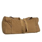 Olive N Figs Canvas Duffle/gym Bag - Brown Color