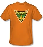 Batman T-Shirt - Aquaman Shield Adult Orange, XL