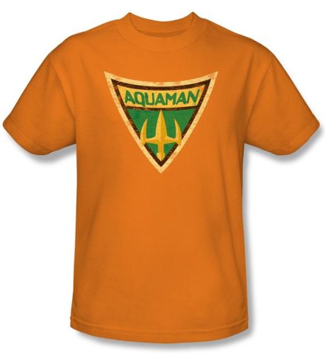  Batman Kids T-Shirt - Aquaman Shield Youth Orange Tee