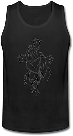 DIY GG Hands Rosary Cross Jesus Sleevesless Tank Top for Mens