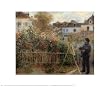 Monet Painting in His Garden at Argenteuil, 1873 Art Poster Print by Pierre-Auguste Renoir, 14x11