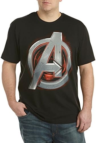 Marvel Comics Avengers Ultron A Big & Tall Short Sleeve Screen T-Shirt (5XL, Black)