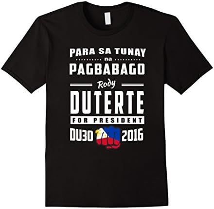 Men's Duterte Shirt - Para sa Tunay na Pagbabago DU30 T Shirt 3XL Black