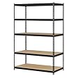 Edsal URWM184872BK Black Steel Storage Rack, 5 Adjustable Shelves, 4000 lb. Capacity, 72" Height x 48" Width x 18" Depth
