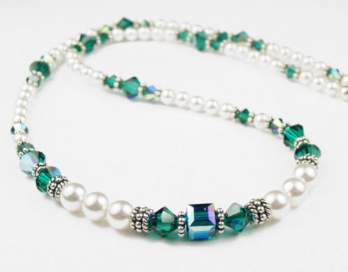 May Emerald Beaded Swarovski Sterling Silver