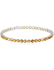 14k Gold Round Citrine Tennis Bracelet
