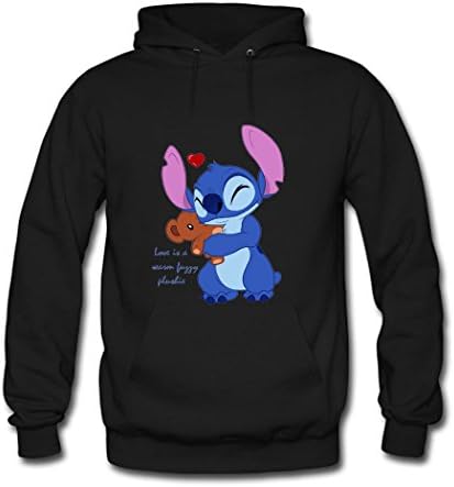 MikeBinkley Mens Lilo And Stitch Cartoon Hoodies Black Size XXL