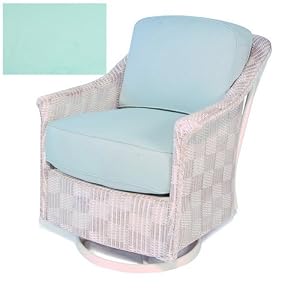 Lloyd Flanders Calypso White Finish Lounge Swivel Glider With Bimini Spa Fabric by