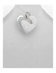 Heart CZ Pendant Necklace In 92.5 Sterling Silver