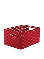 Rotho Set Caja de Almacenamiento 3 Uds. Country Rattan Stil A4 18 L Rojo