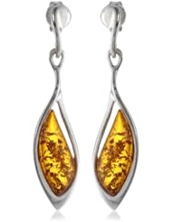 Sterling Silver Honey Amber Medium Earrings