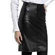 BGSD Women's Classic Lambskin Leather Pencil Skirt - Misses & Petite