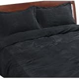 Microsuede Full/Queen Duvet Set, Black